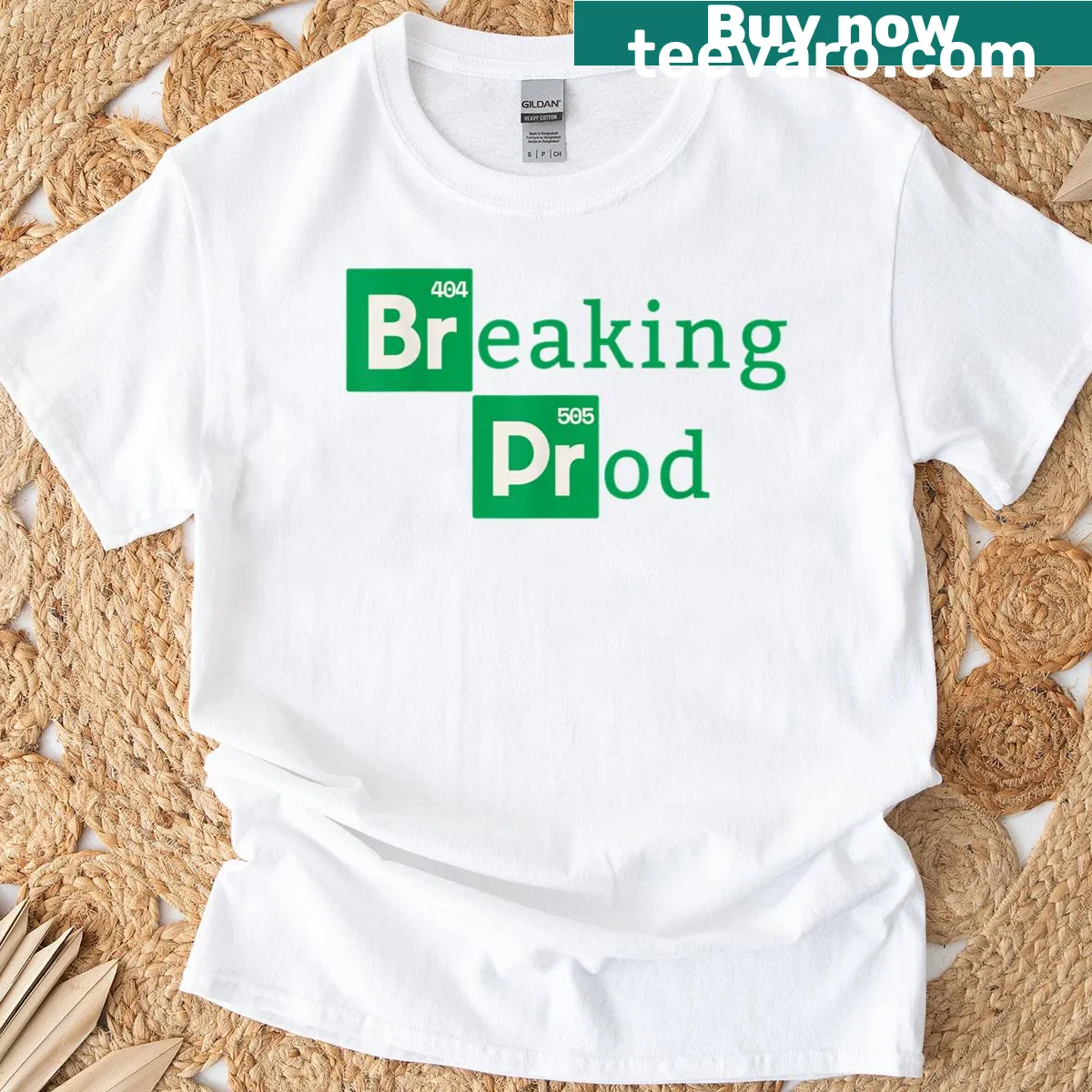 DevOps T-shirt with a humorous Breaking Prod design — on a men's t-shirt