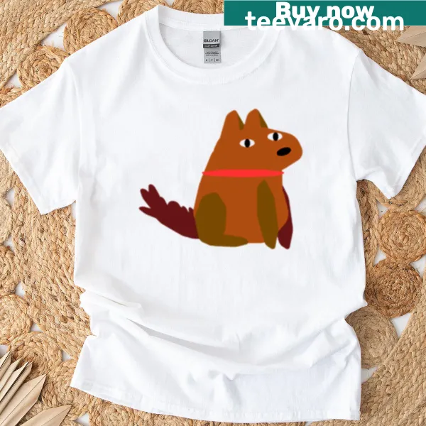 Minimalist silhouette of a brown dog on a shirt