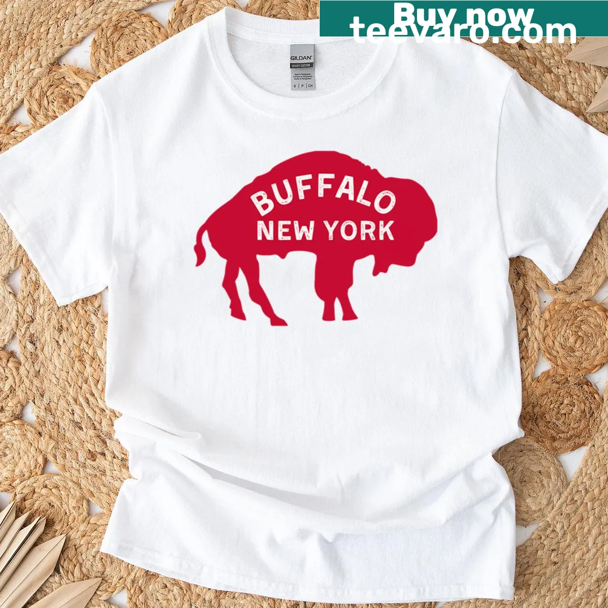 Buffalo New York typography design on a T-shirt — on a men's t-shirt