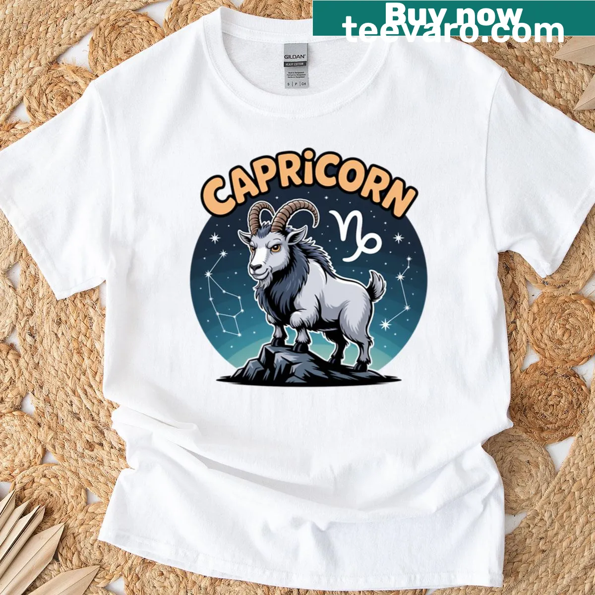 Capricorn astrology zodiac design on a T-shirt — on a men's t-shirt