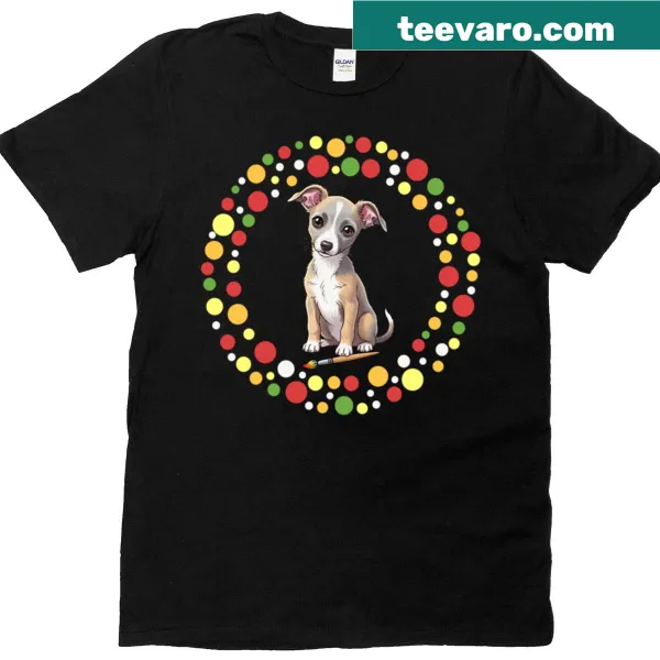 Illustration of an Italian Greyhound celebrating Dot Day