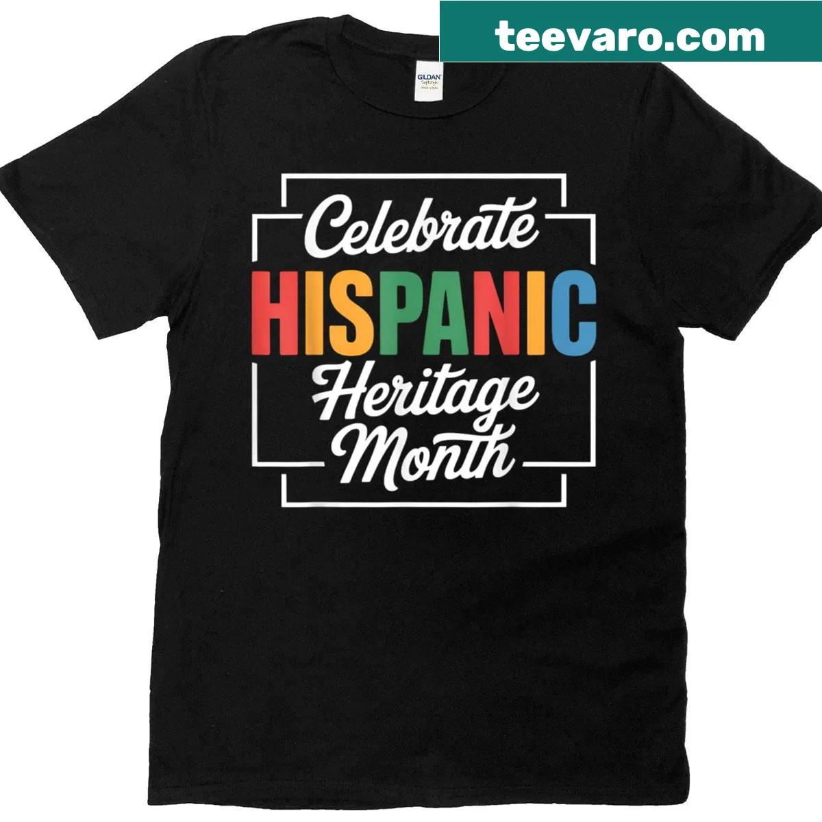 Typography celebrating Hispanic Heritage Month on T-shirt — on a men's t-shirt
