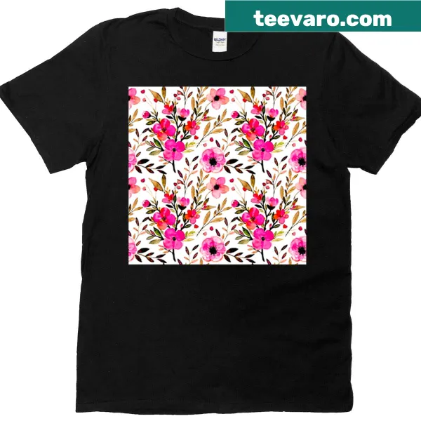 Watercolor cherry blossom design on a beautiful shirt.