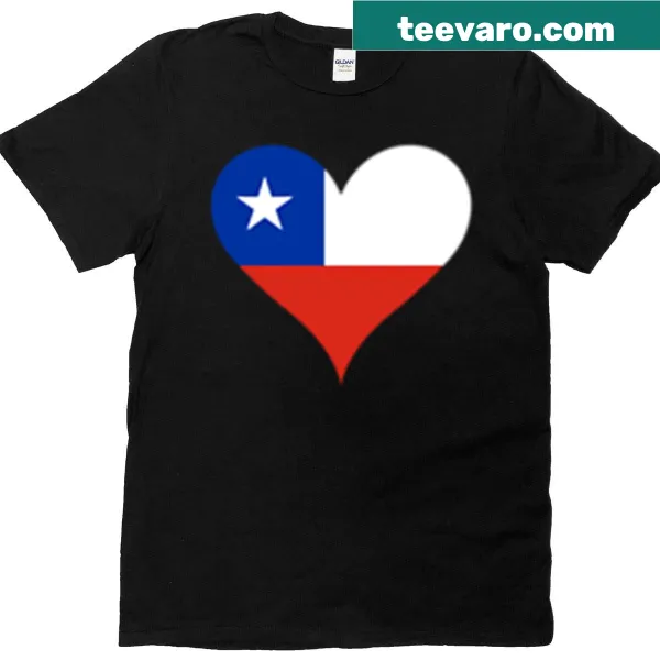Chile heart flag design T-shirt with text