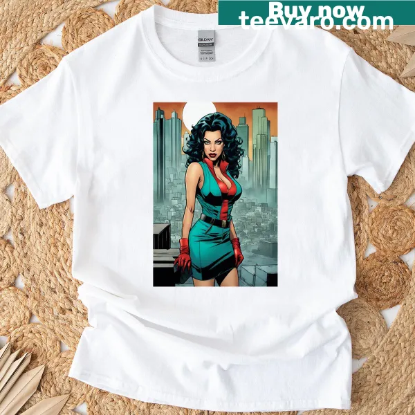 Cityscape siren graphic t-shirt