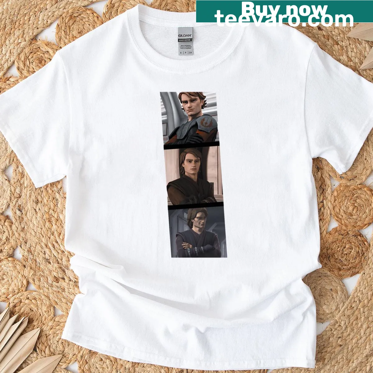 Anakin Skywalker T-shirt featuring a detailed illustration of the character — on a men's t-shirt