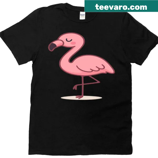 Adorable cartoon flamingo graphic T-shirt