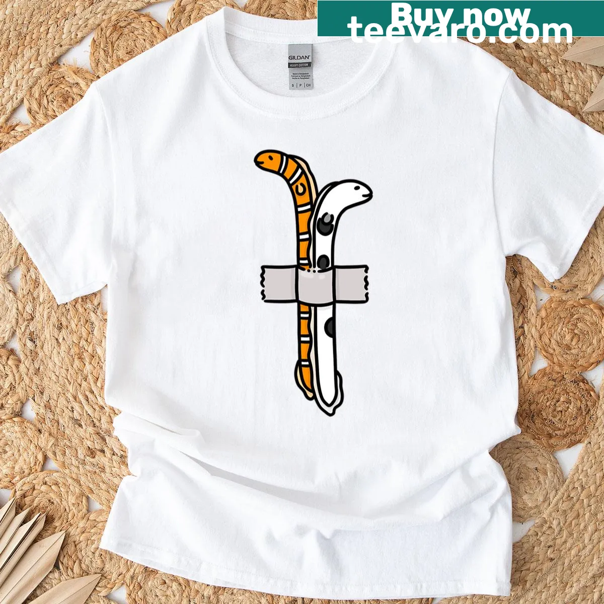 Cute illustration of a garden eel on a t-shirt — on a men's t-shirt