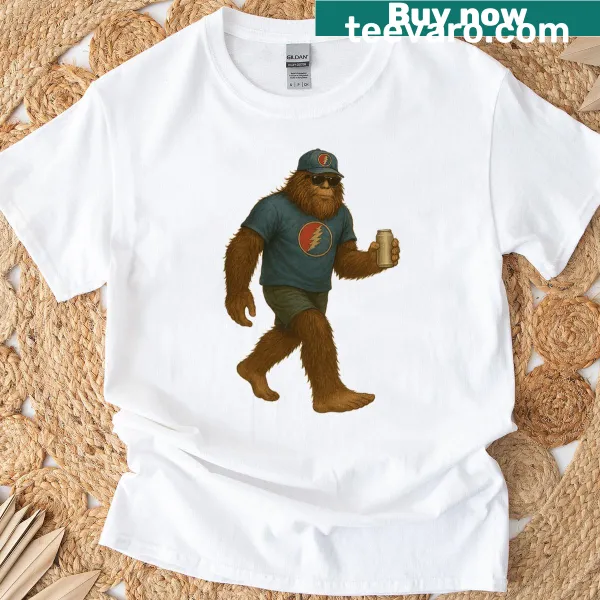 Illustration of Bigfoot in a playful deadhead style