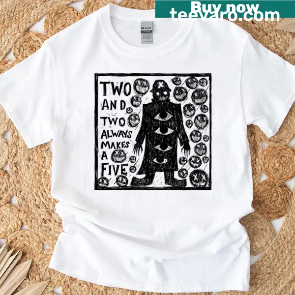Illustrated soldier graphic with bold lyrics on T-shirt