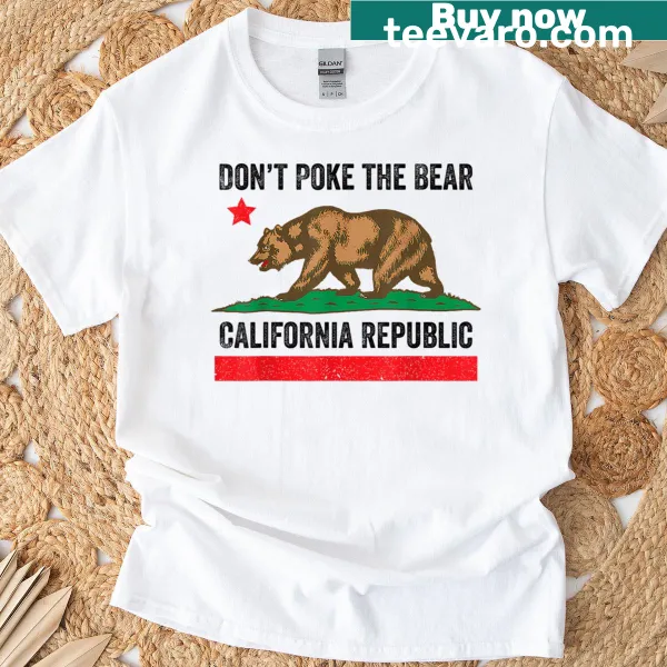 California Republic bear T-shirt with funny warning text