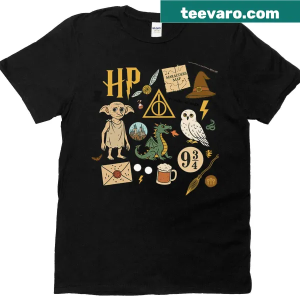 Illustrative t-shirt representing magic from the Hogwarts universe