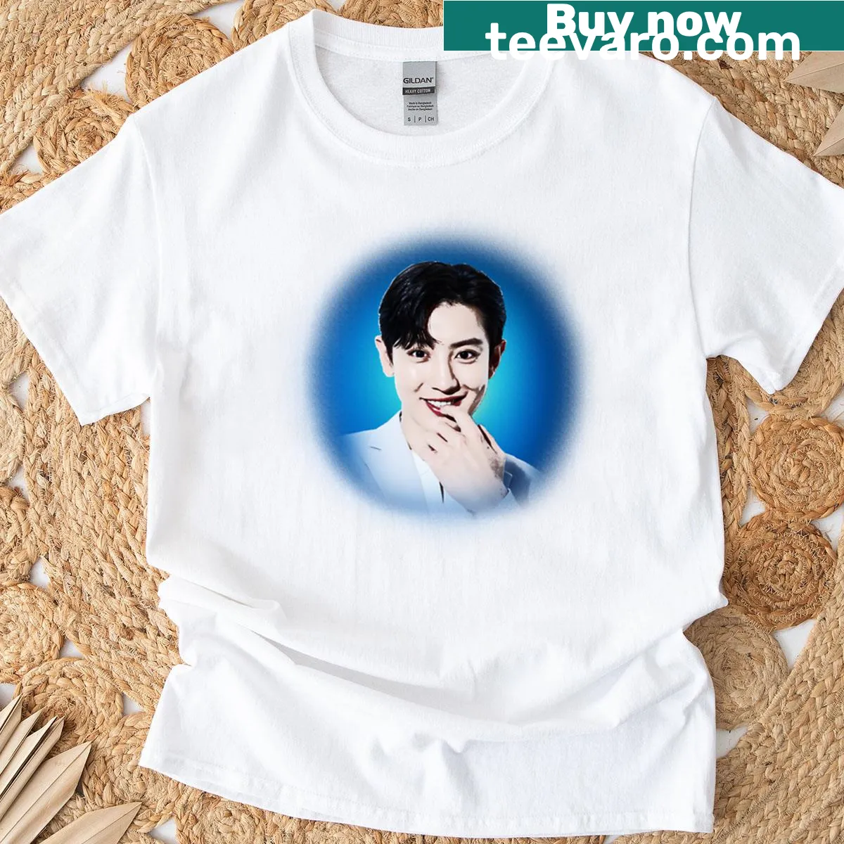 Chanyeol from EXO illustrated t-shirt — on a men's t-shirt