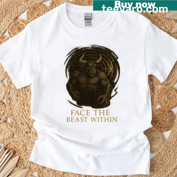 Motivational T-shirt with 'Face The Beast' bold typography