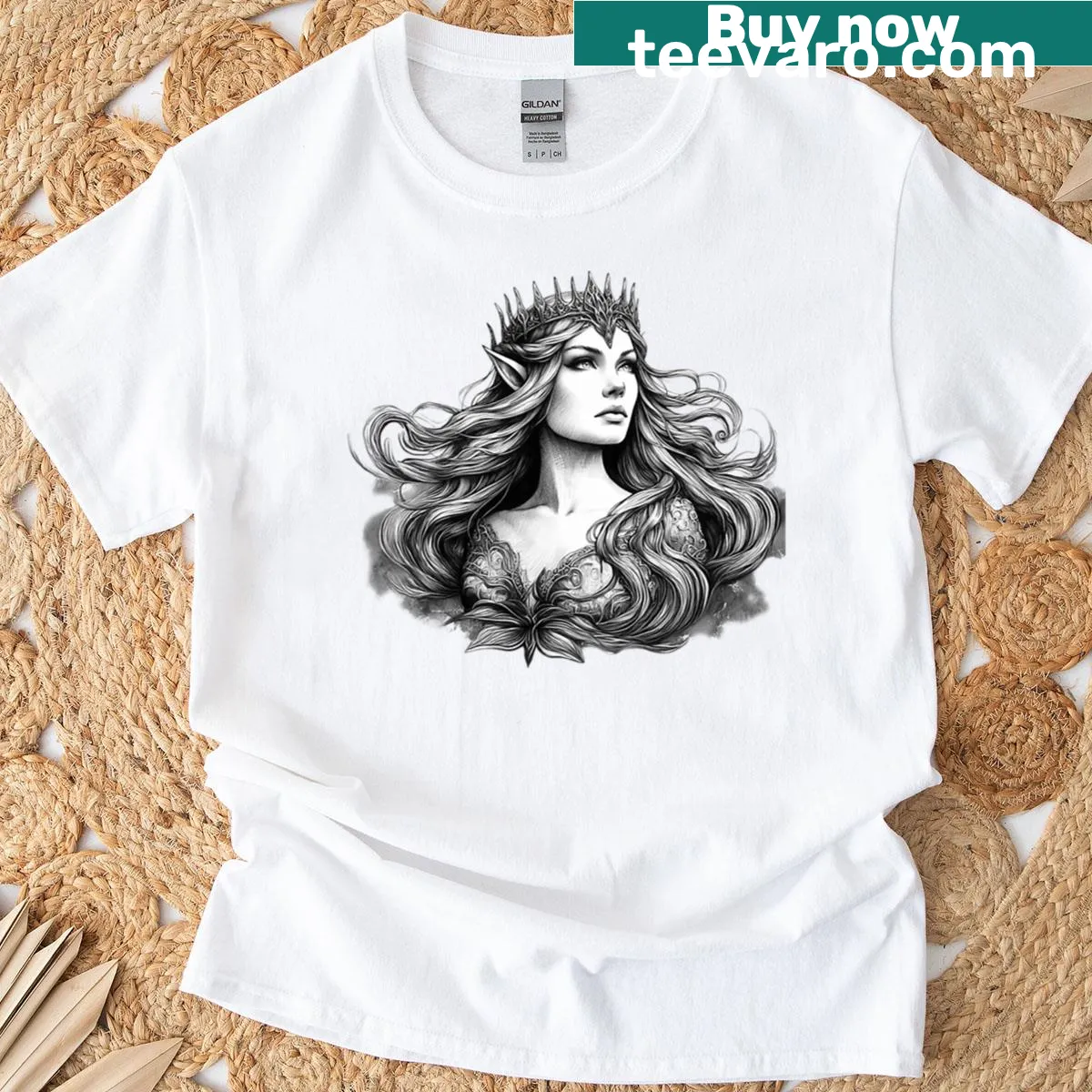 Illustration of a fairy queen on a whimsical t-shirt — on a men's t-shirt