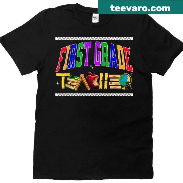 Funny T-shirt for first grade teachers about reading books
