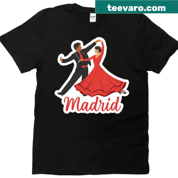 Illustrated flamenco dancers on T-shirt