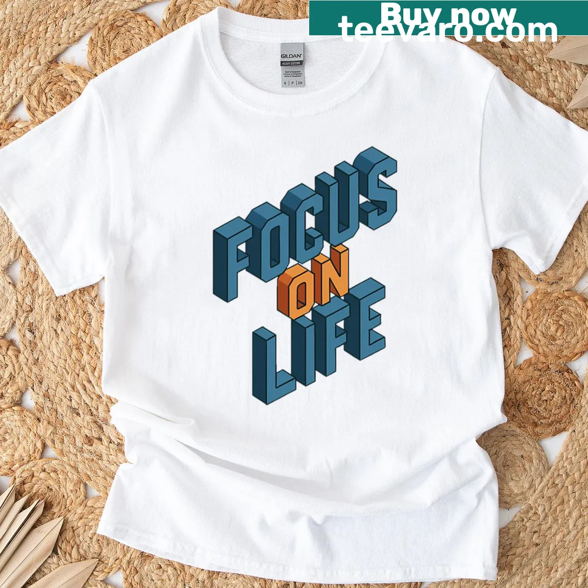 Motivational streetwear t-shirt with bold 3D typography design — on a men's t-shirt