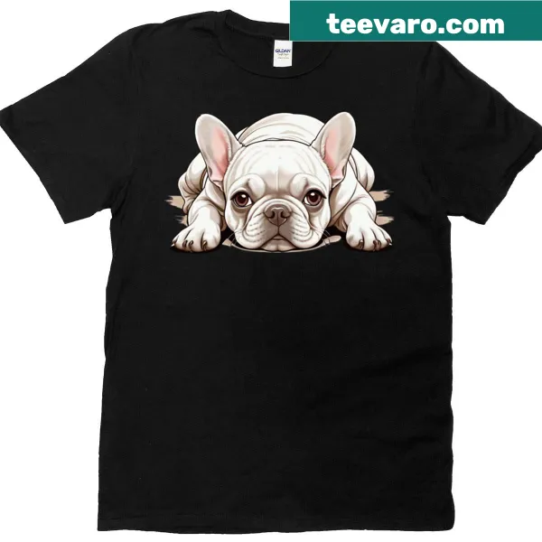 Adorable t-shirt showcasing a relaxed French Bulldog graphic