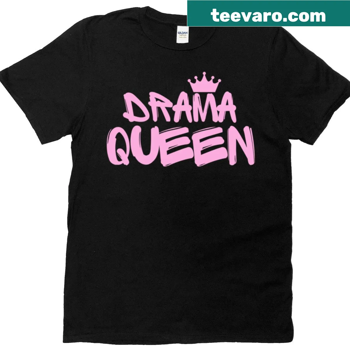 Typographic T-shirt declaring Drama Queen for women — on a men's t-shirt