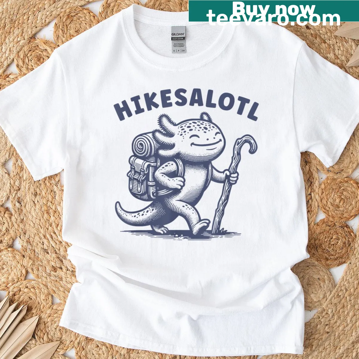 Funny hiking-themed t-shirt with a humorous phrase for outdoor lovers. — on a men's t-shirt