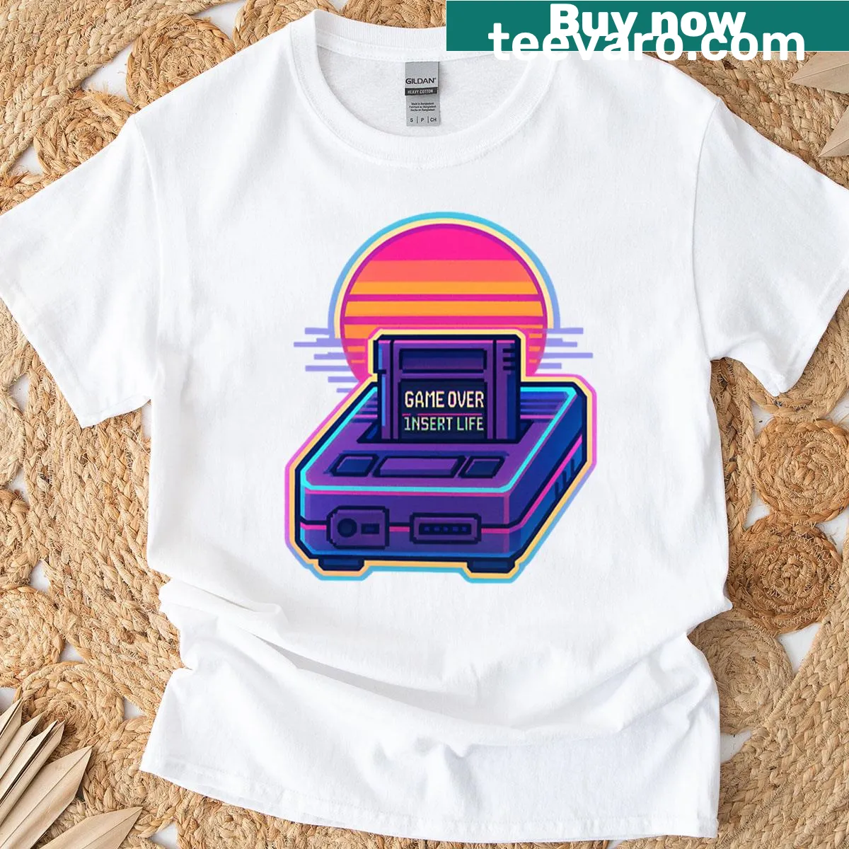 Retro pixel gaming T-shirt with 'Game Over' design — on a men's t-shirt