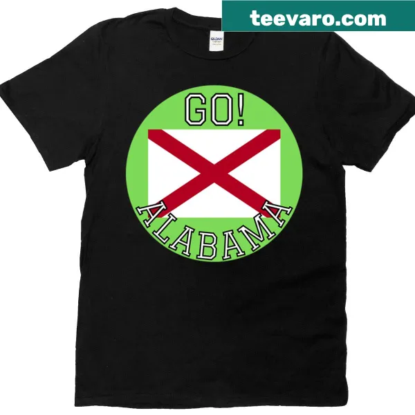 T-shirt featuring the phrase 'Go Alabama' for state pride
