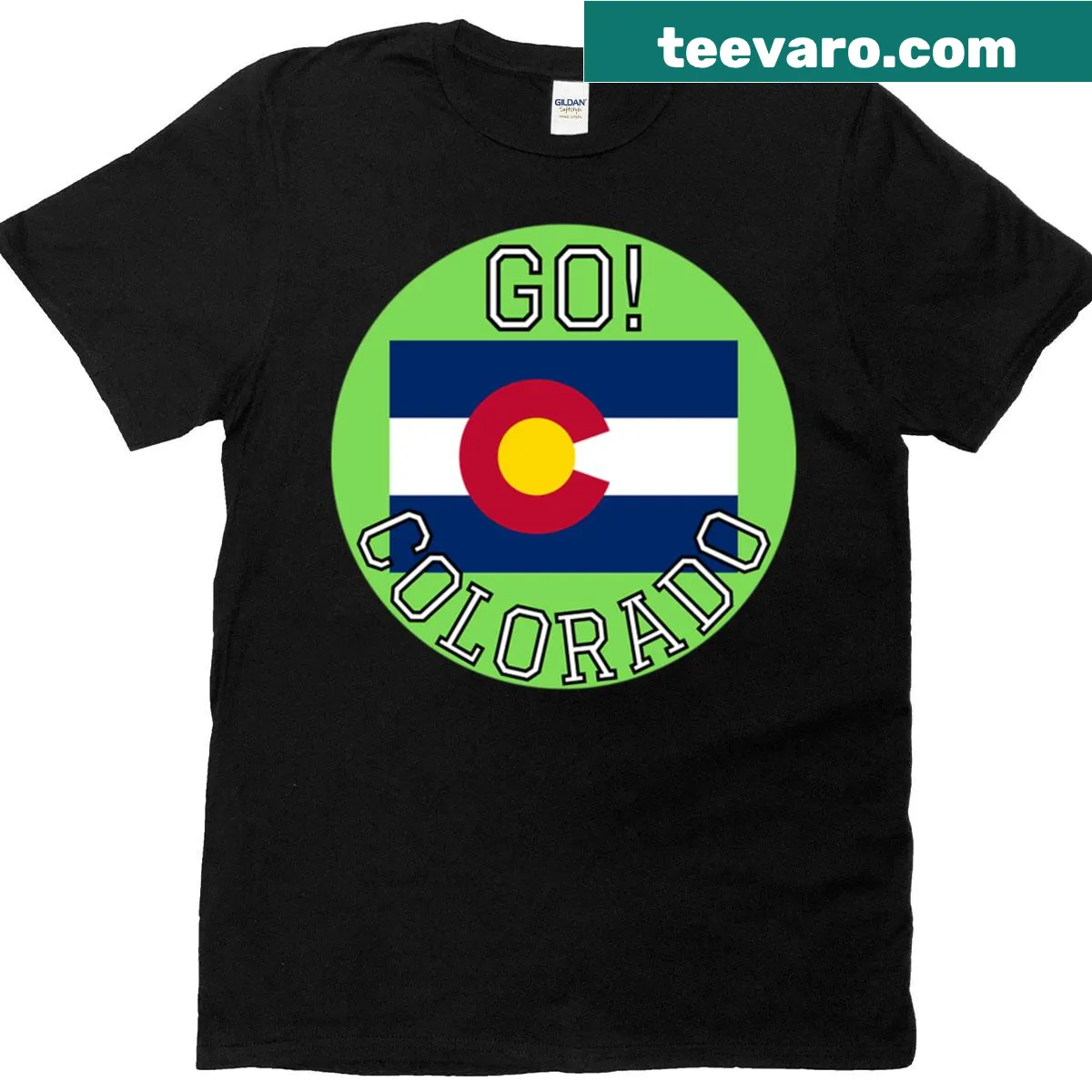 Fun Colorado pride t-shirt with playful design — on a men's t-shirt