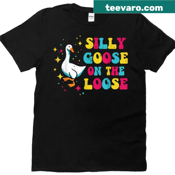 Retro-style t-shirt featuring a whimsical goose graphic