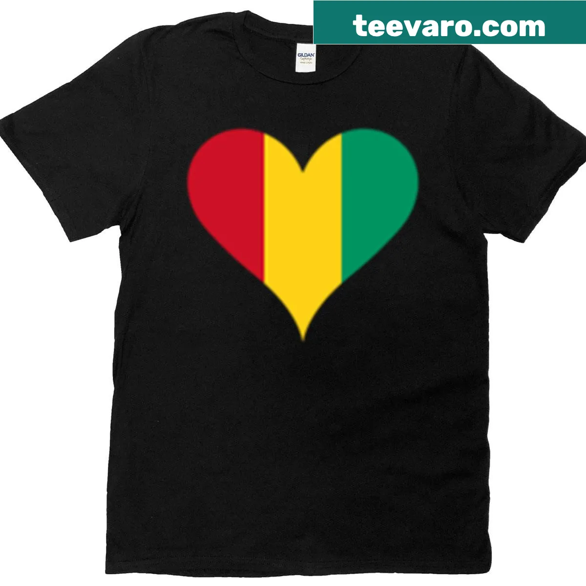 Heart and flag design representing work justice solidarity — on a men's t-shirt
