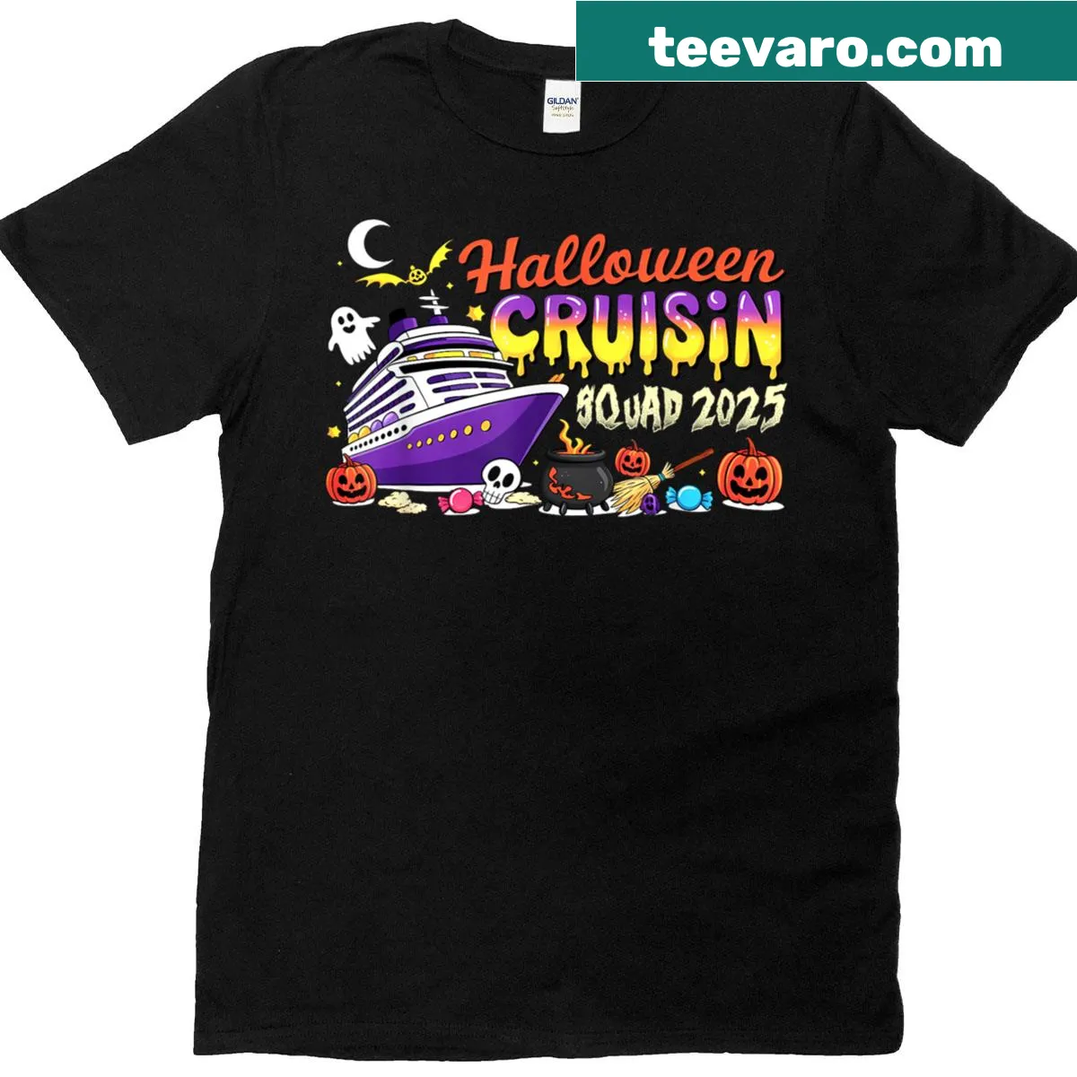 Matching family trip T-shirt for Halloween cruise squad — on a men's t-shirt