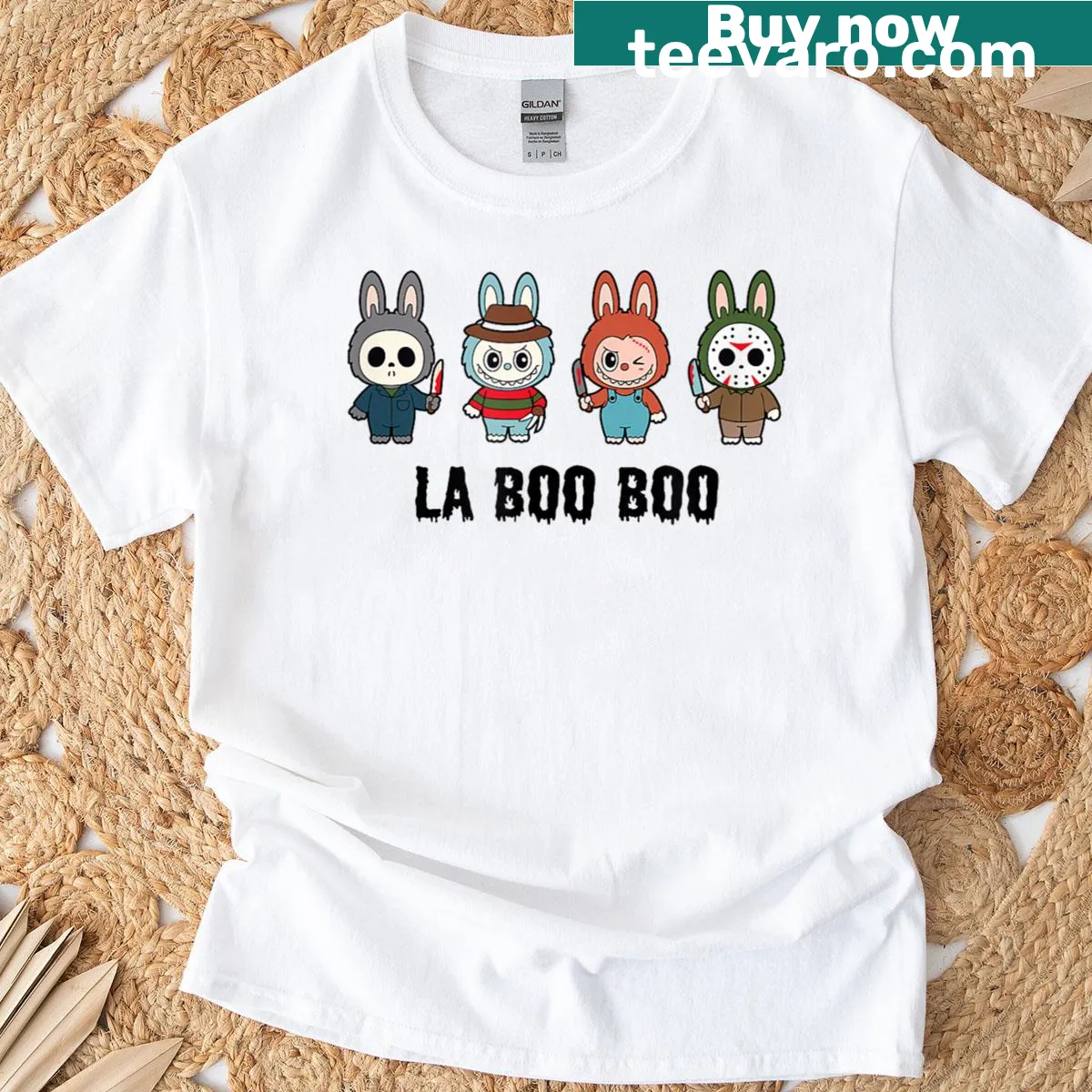 Halloween-themed shirt with pop culture horror design — on a men's t-shirt