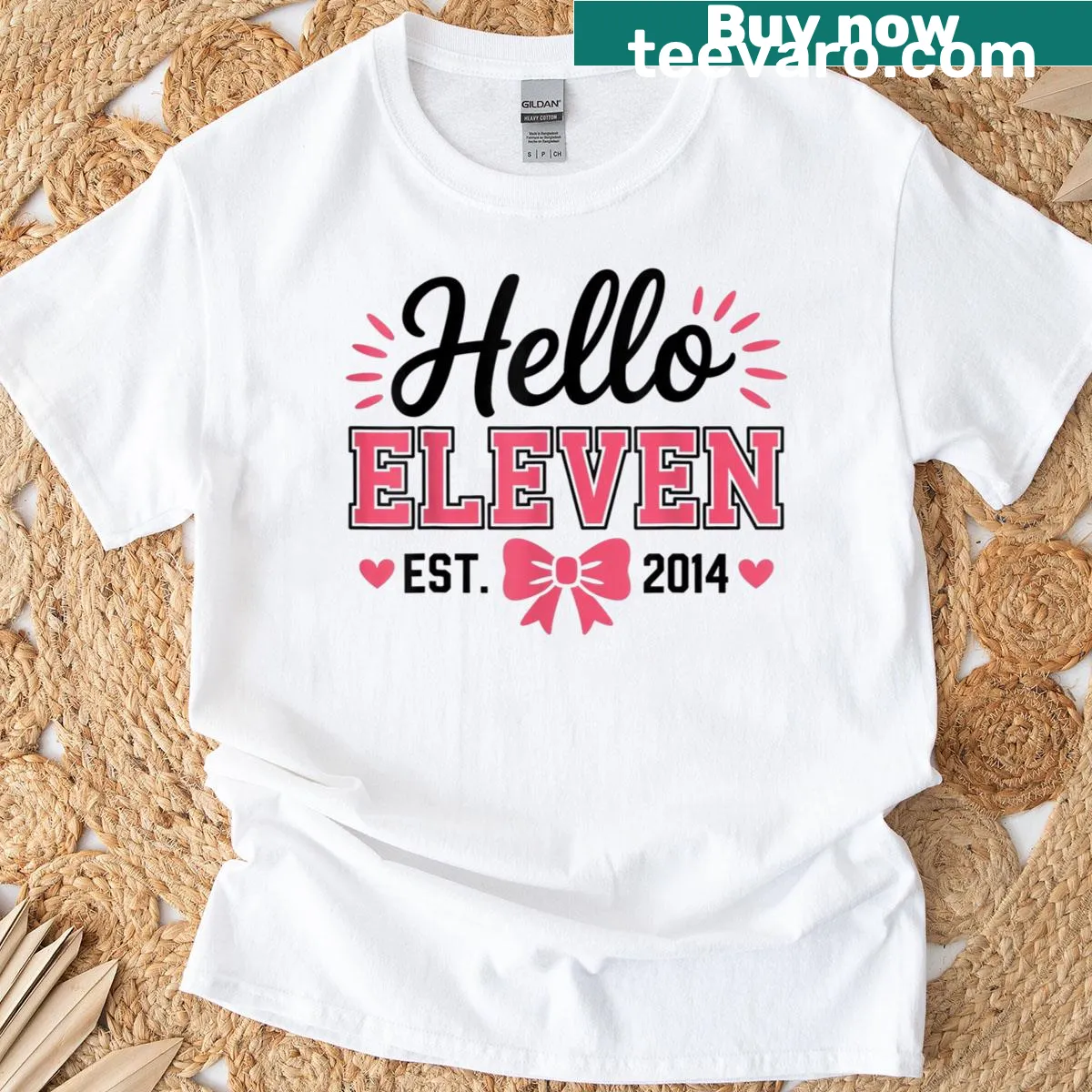 Cute cartoon birthday design for an 11th birthday girl — on a men's t-shirt