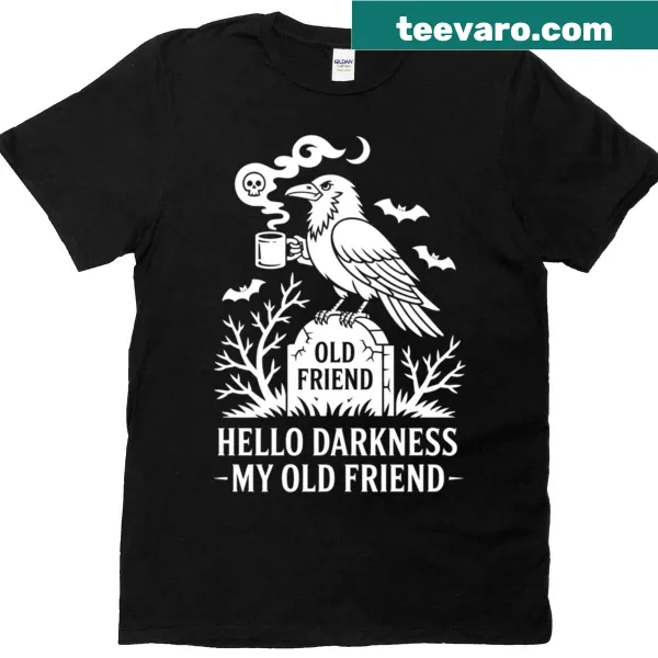 Spooky Halloween design featuring a crow and text on a T-shirt