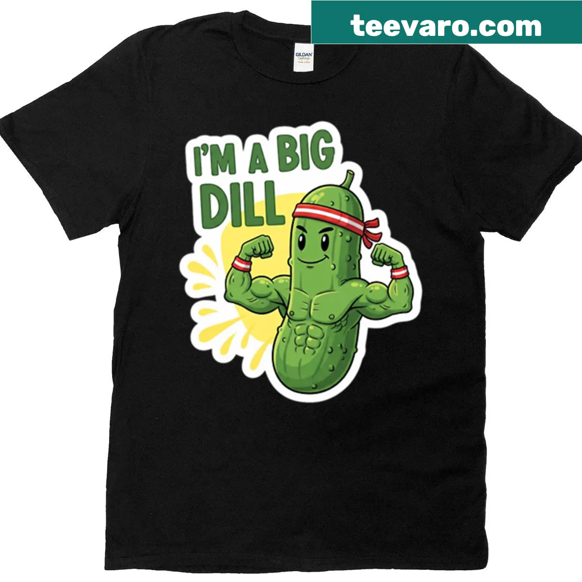 Funny t-shirt with 'I'm a Big Dill' pickle pun — on a men's t-shirt