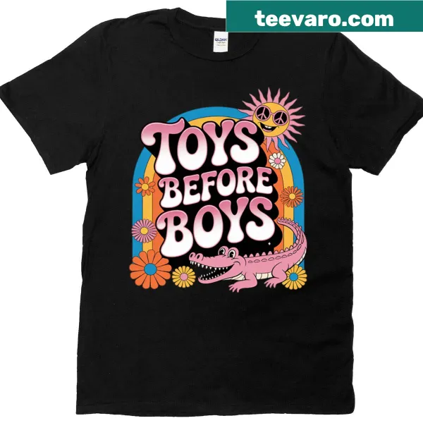 Text T-shirt with the phrase 'Inappropriate Toys Before Boys'