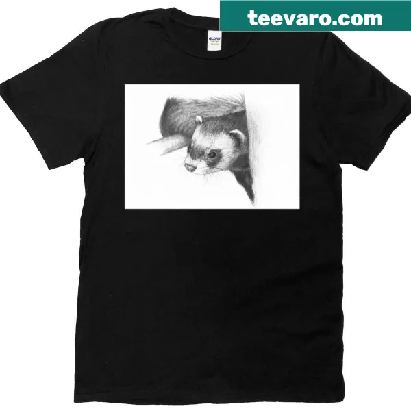Cute ferret illustration on a t-shirt designed for kids.