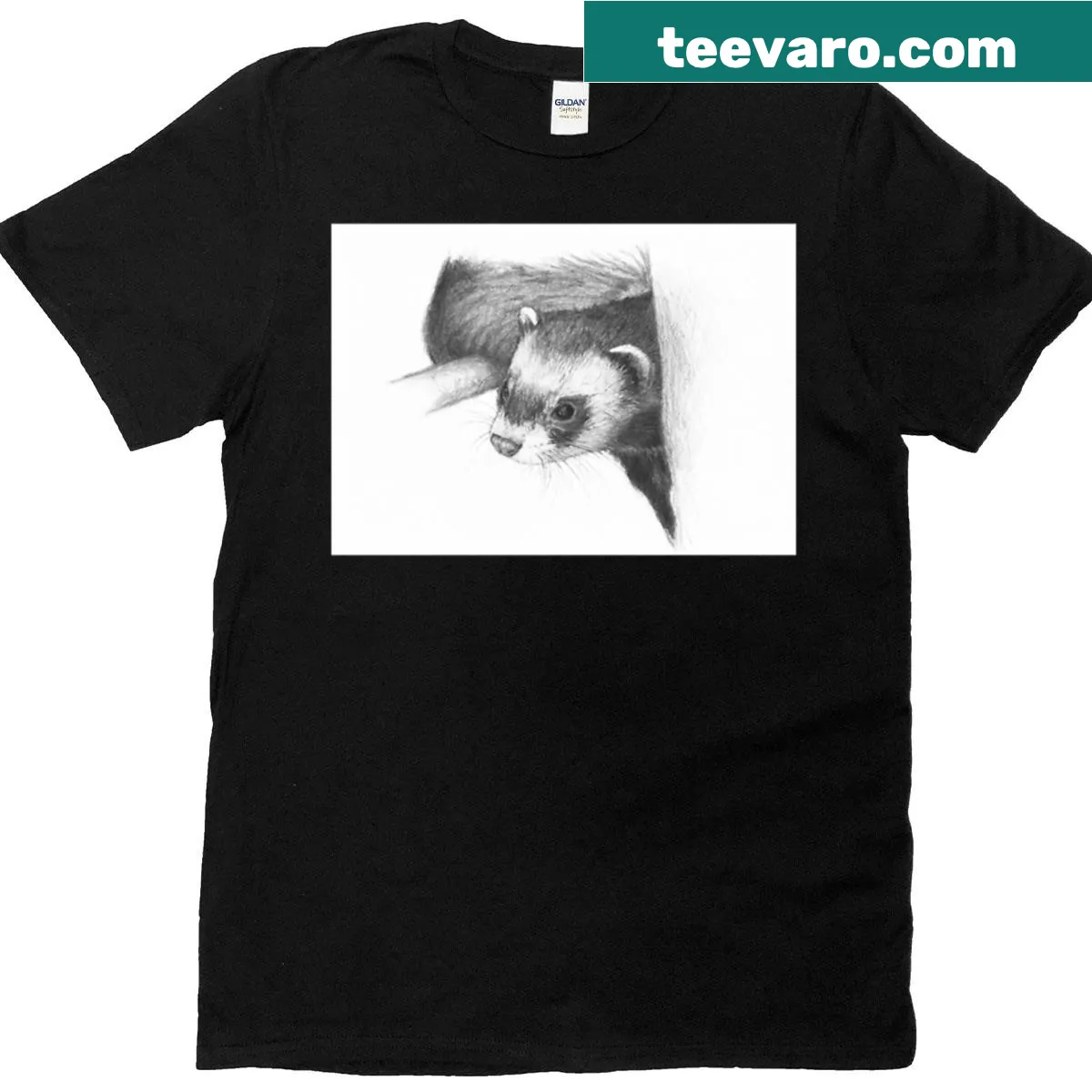 Cute ferret illustration on a t-shirt designed for kids. — on a men's t-shirt