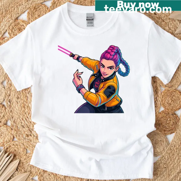 Thrilling K-pop Demon Hunters t-shirt with lively graphics
