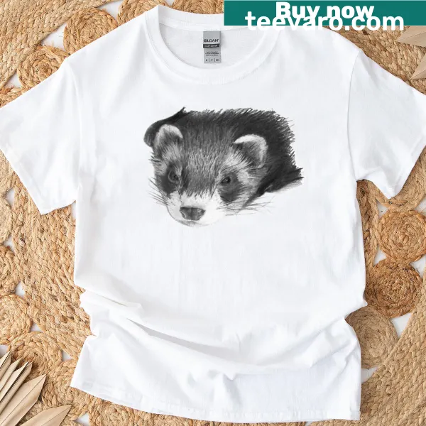 Illustration of Kratt the ferret on a casual t-shirt