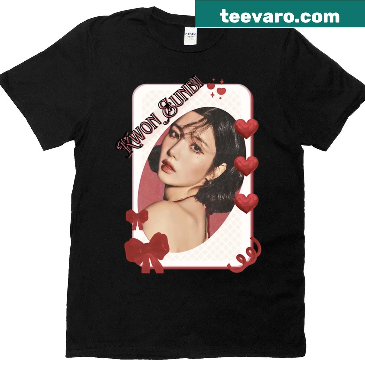 T-shirt featuring Kwon Eun-bi collage design — on a men's t-shirt