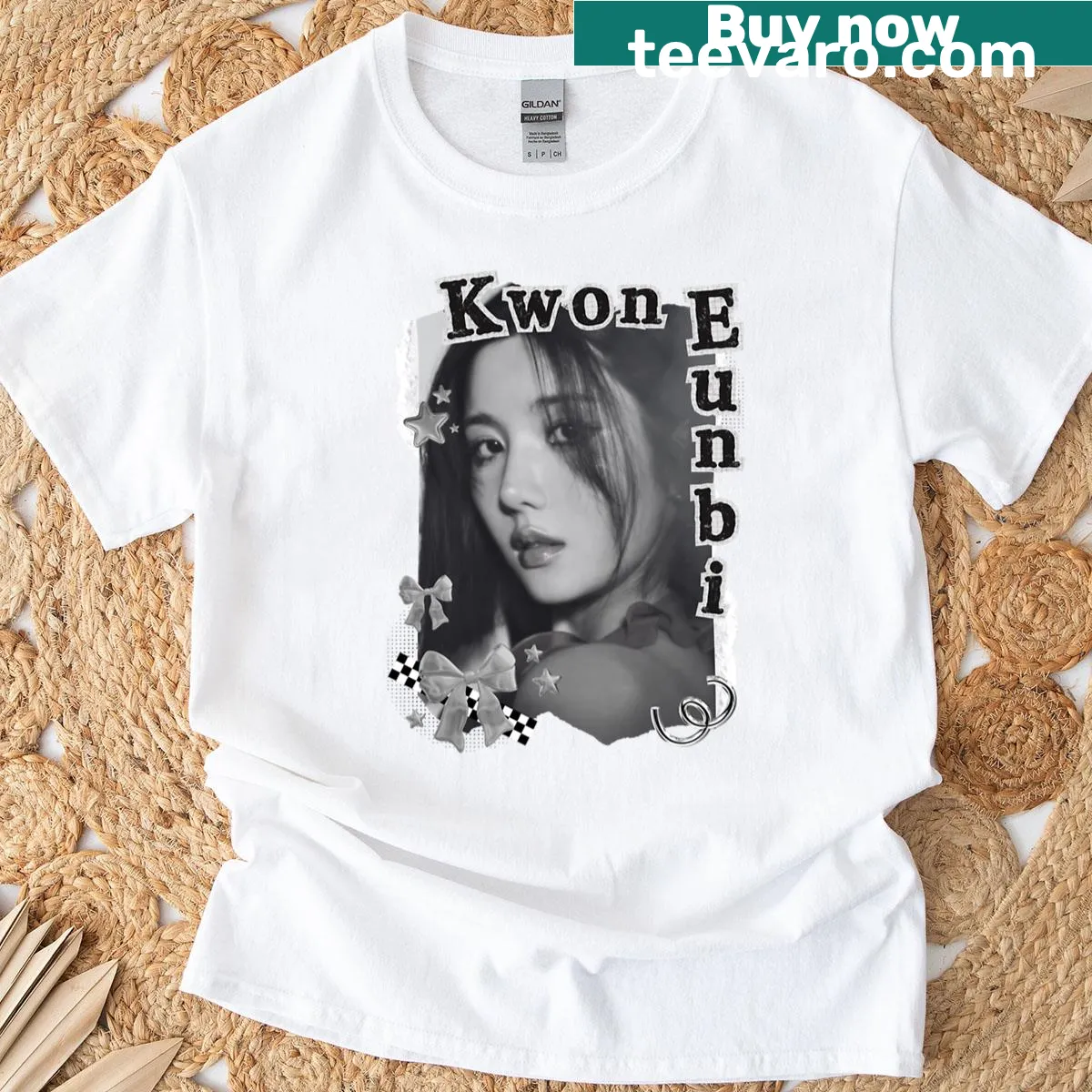 Kwon Eun-bi digital art portrait on a t-shirt — on a men's t-shirt