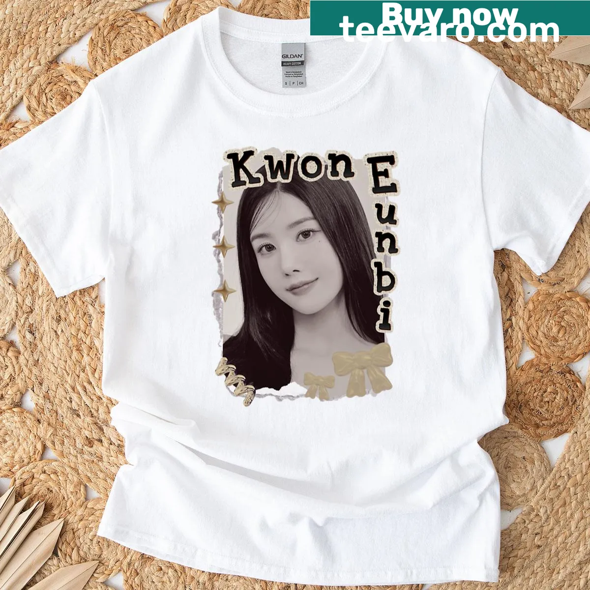 Cozy shirt with a vintage scrapbook design celebrating Kwon Eun-bi — on a men's t-shirt