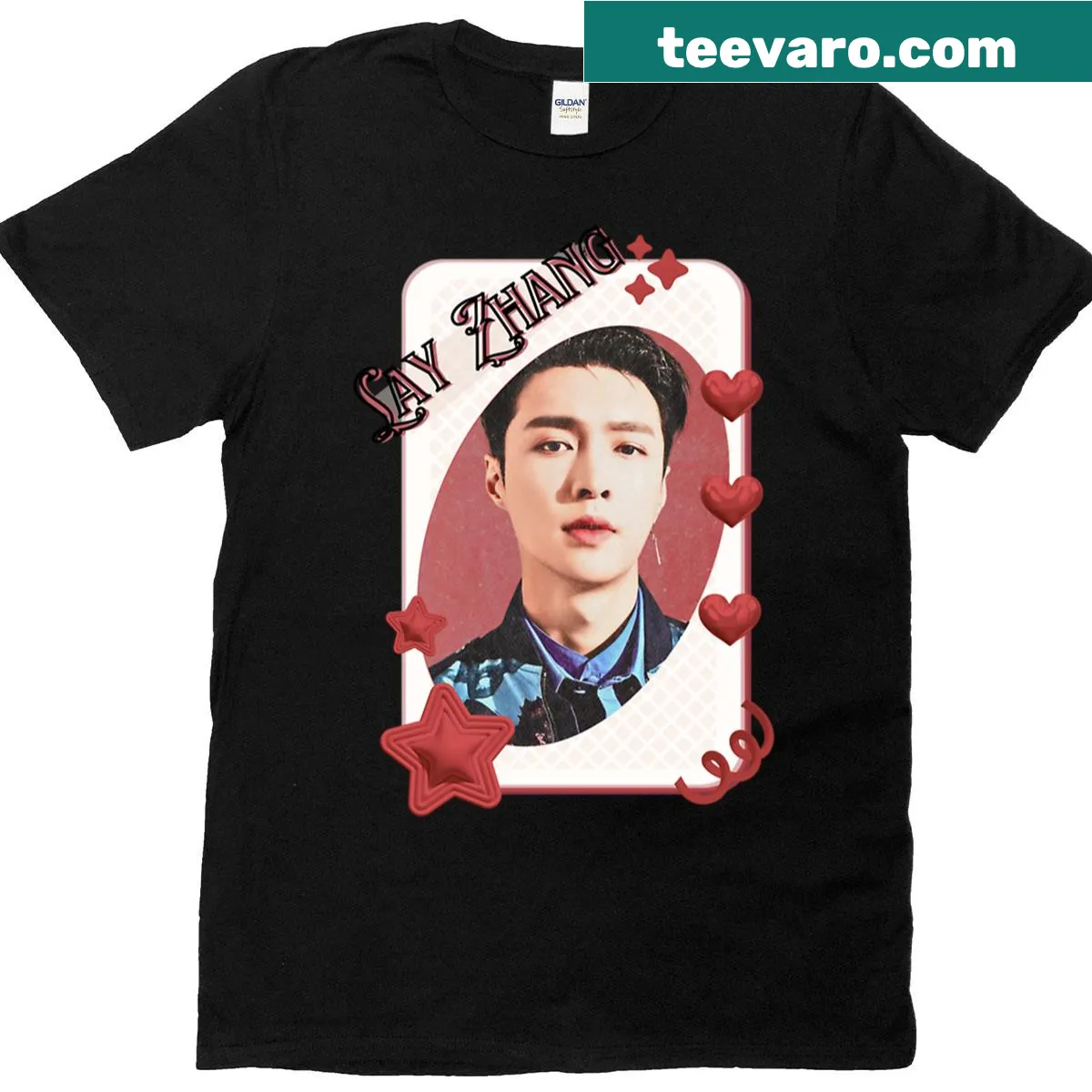 Collage design featuring Lay Zhang from EXO on a t-shirt. — on a men's t-shirt