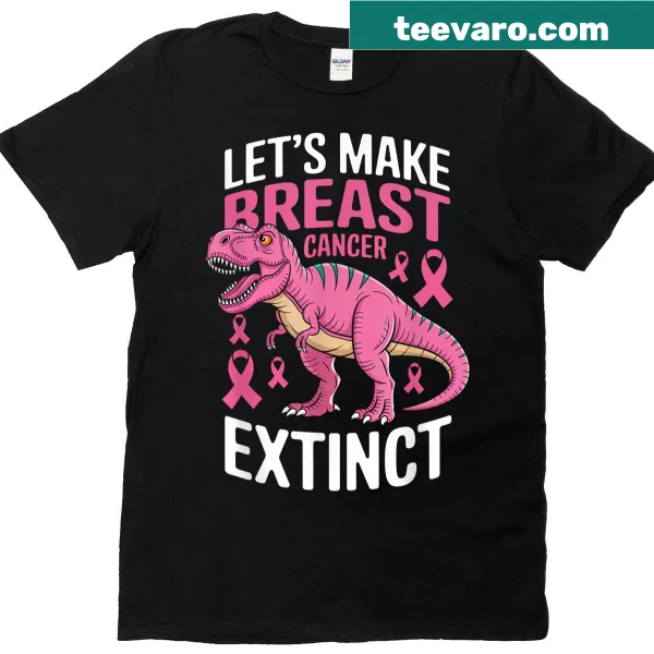 Pink dinosaur illustration promoting breast cancer awareness