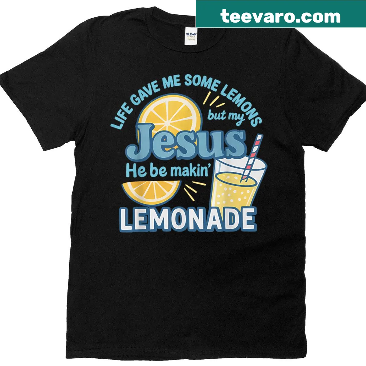 Whimsical text design about lemons and lemonade — on a men's t-shirt