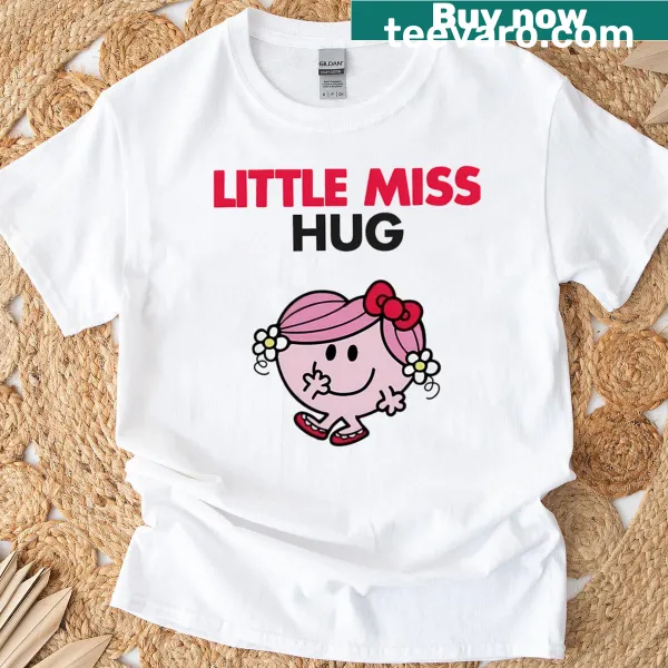 Cute T-shirt featuring Little Miss Hug cartoon character