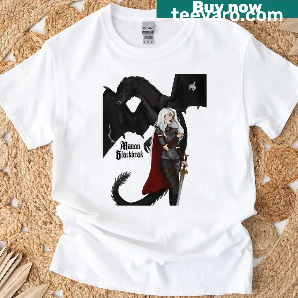 T-shirt featuring a graphic inspired by Manon Blackbeak character.