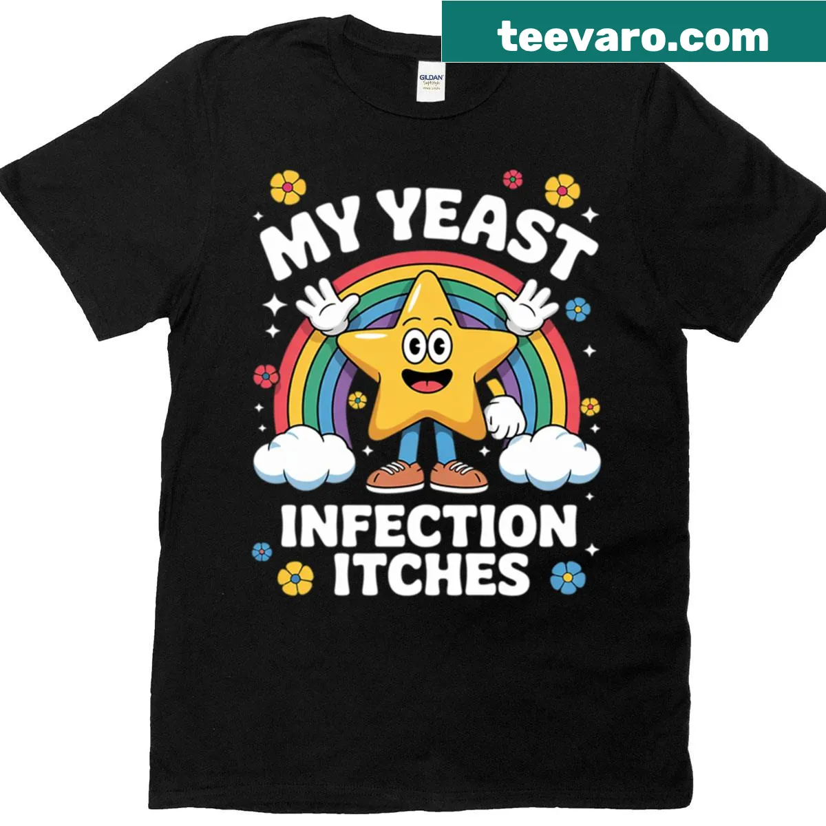 Funny shirt featuring the meme 'My Yeast Infection' for adult humor — on a men's t-shirt