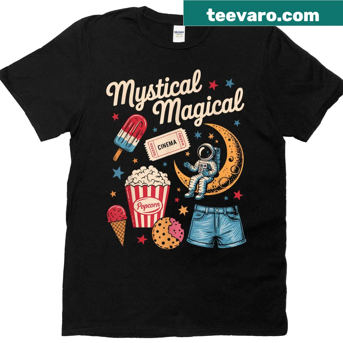Whimsical illustration celebrating country living on a t-shirt — on a men's t-shirt